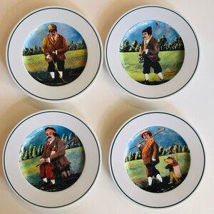 Vintage Golf Plates - Guy Buffet “Links Series”, set of 4